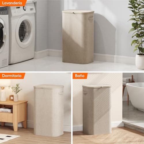 Thumbnail 7 de Lifewit cesto ropa sucia 105 L beige