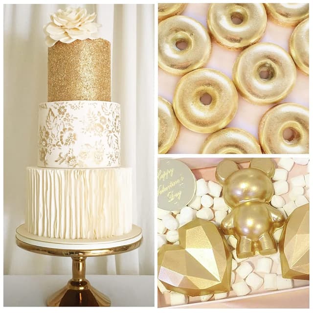 Detalle de Essbarer Glitzer in Gold (10 g) – Glitzerstaub für Torten, Süßigkeiten & Getränke