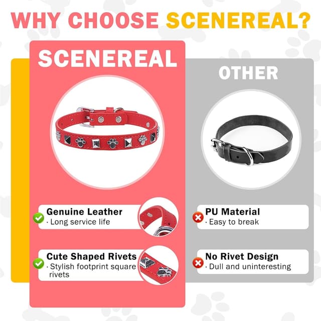 Thumbnail 3 de SCENEREAL Leather Dog Collar S 11-14 in