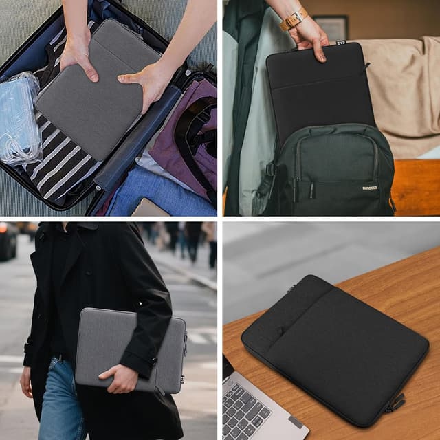 Detalle de ZYB 15.6-inch Waterproof Shockproof Laptop Sleeve with Accessory Bag (Black)