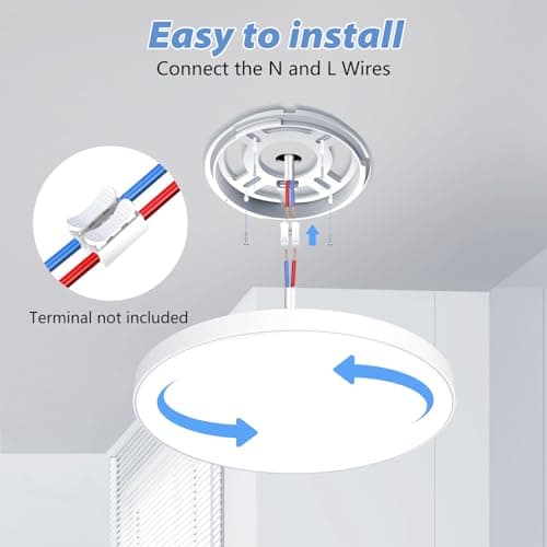 Detalle 2 de Swoieltr plafón LED de techo 24W, 2000 lm, IP44 y 6500K (Ø28 cm)