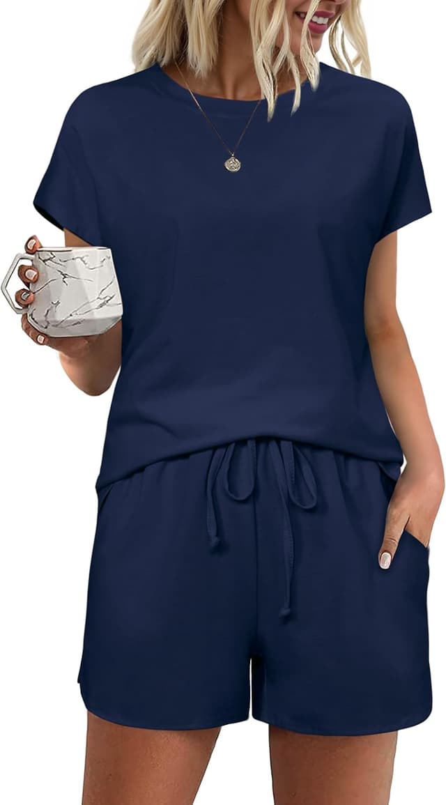 Imagen de Bresdk Pigiama Donna Cotone Estivo Due Pezzi en OfertitasTOP