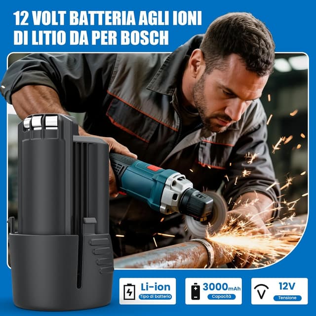 Thumbnail 2 de HTongD Batteria ricambio Bosch 12V 6000mAh