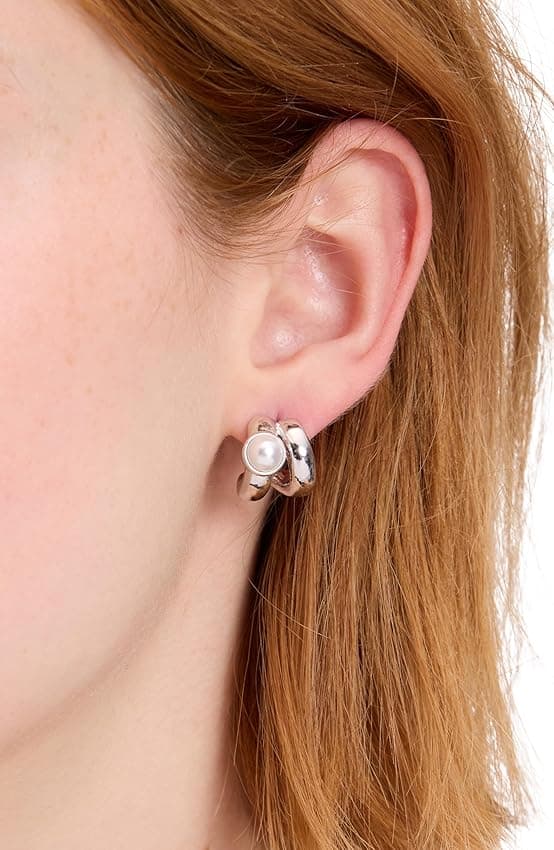 Detalle 2 de Kate Spade New York Aros dobles KEEP SPARKLING redondos plateado