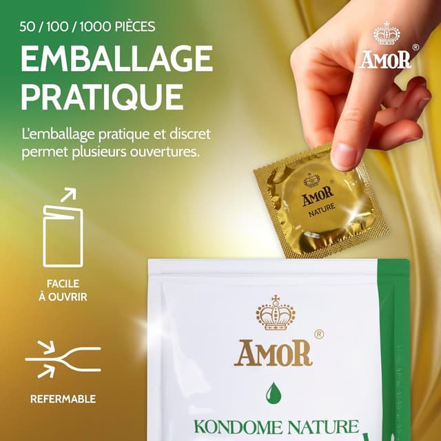 Thumbnail 5 de AMOR NATURE Ø 53 mm Lot de 100 préservatifs