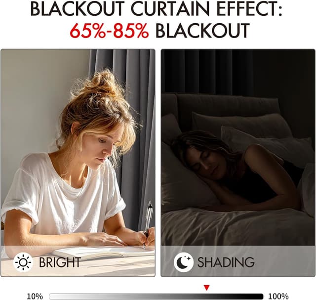 Detalle 1 de {EMEMA} Vorhänge Verdunklungsgardinen Grau 225 cm