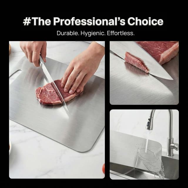 Detalle 2 de URMONA 3 PCS Stainless Steel Cutting Board Set