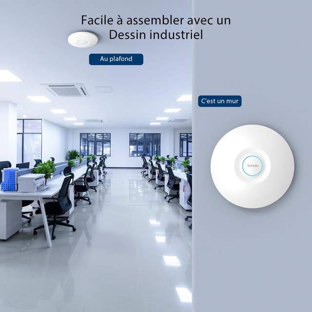 Detalle de Tenda I29 Point d’accès WiFi 6 AX3000 double bande Gigabit avec PoE/PoE+ et itinérance WLAN