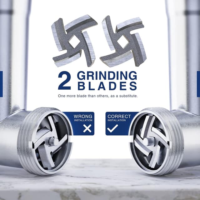 Thumbnail 4 de CHEFFANO Meat Grinder with 3 Plates and Sausage Tubes 🍖