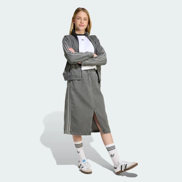 Thumbnail 2 de Adidas Falda de tejido denim gris