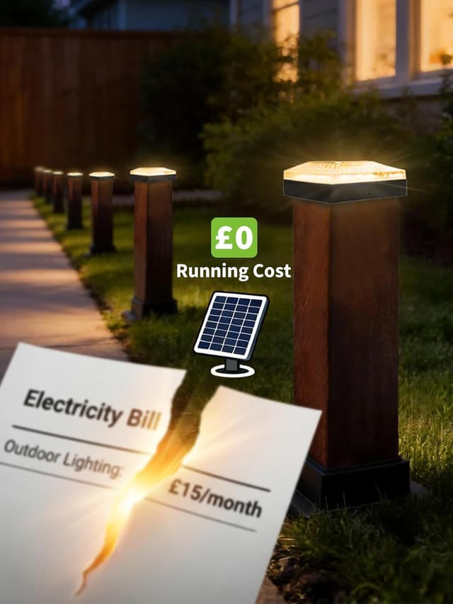 Detalle de ROMANJOY 4x4 Solar Post Lights (4 Pack) with 3 Colours & 2 Brightness Levels