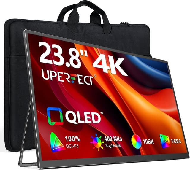 Detalle de UPERFECT Portable Monitor 4K 23.8" QLED (UHD, 100% DCI-P3, 400 nits) with USB-C & HDMI