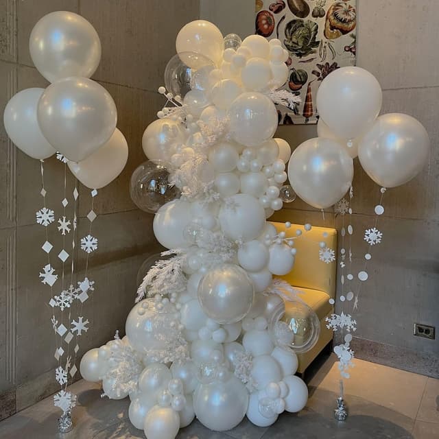 Detalle de Pearl White Balloons (52 Pack) 12-Inch Pearl Double-Stuffed Latex Balloons for Parties