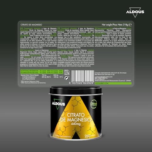 Detalle 2 de Citrato de Magnesio 440 mg — 250 cápsulas 💊