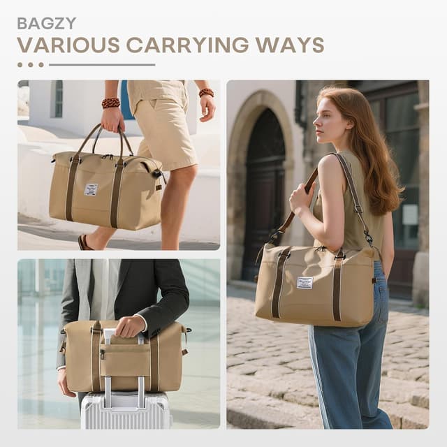 Detalle 2 de BAGZY bagage cabine pliable 45x36x20 cm (32 L) pour EasyJet – sac de voyage avion imperméable kaki