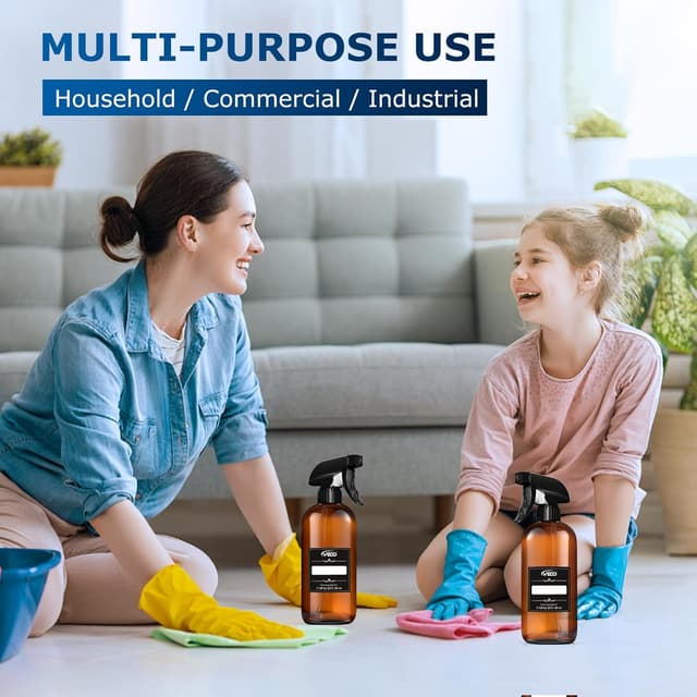 Detalle de Veco 10oz 360° Spray Bottle with Adjustable Nozzle (3-Pack) in Brown