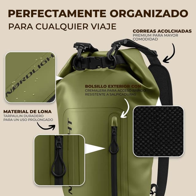 Thumbnail 6 de Nordlight bolsa estanca 30L verde oliva