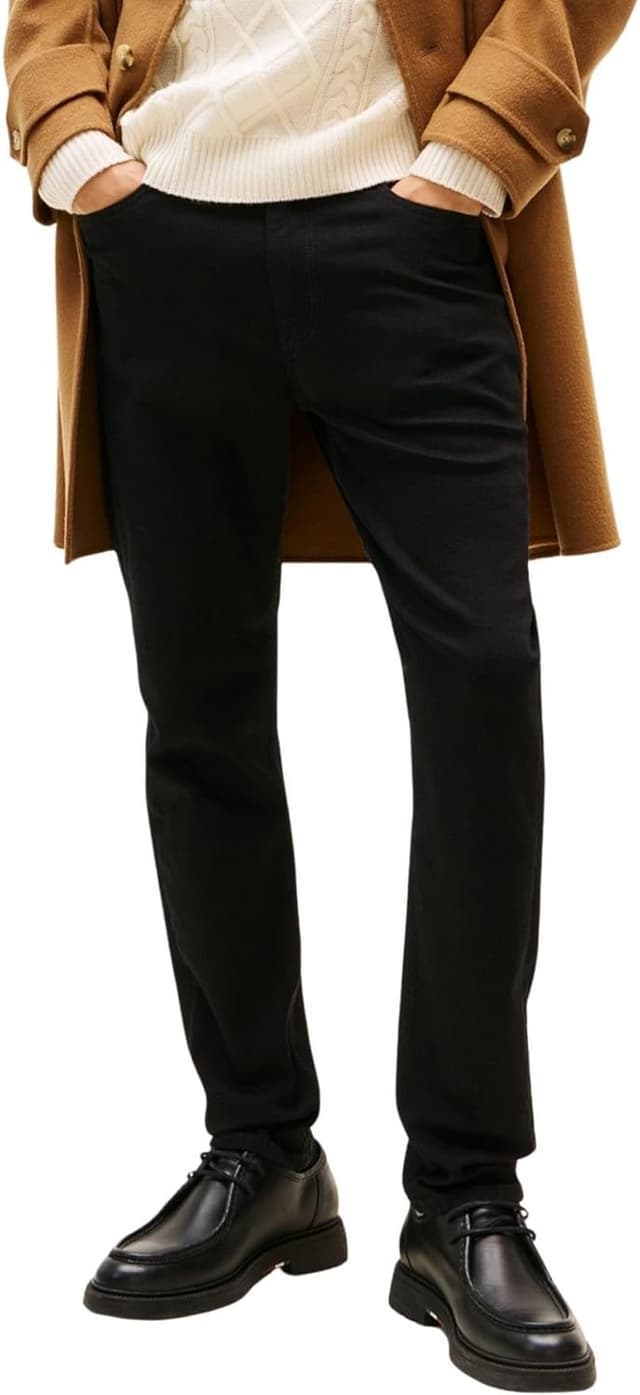 Detalle de Tommy Hilfiger Men’s Slim Bleecker Jeans (Burn Black) – MW0MW40360