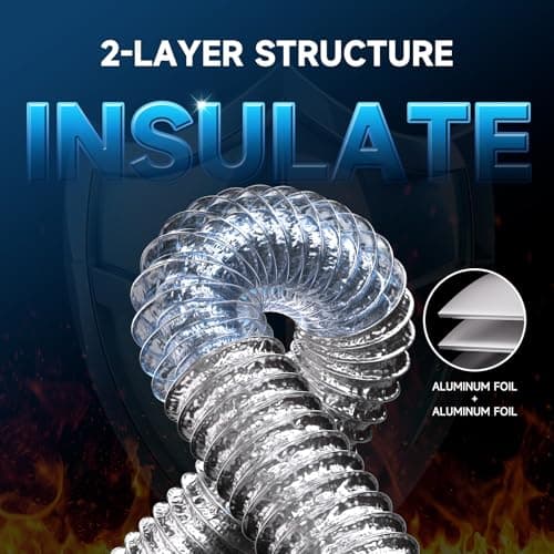 Detalle 2 de Hon&Guan Ø100 mm manguera flexible de ventilación de aluminio (2 m) para campana y extracción