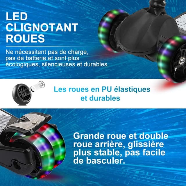 Thumbnail 4 de YOLEO Trottinette 3 roues 50 kg đź›´