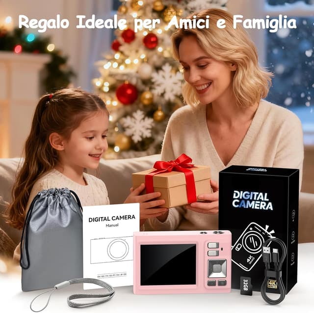 Detalle 2 de JDZ 4K Fotocamera Digitale 16x Rosa