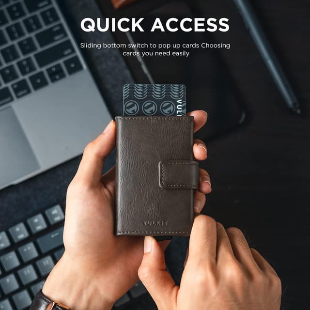 Detalle 2 de VULKIT Tarjetero RFID de piel Delgada