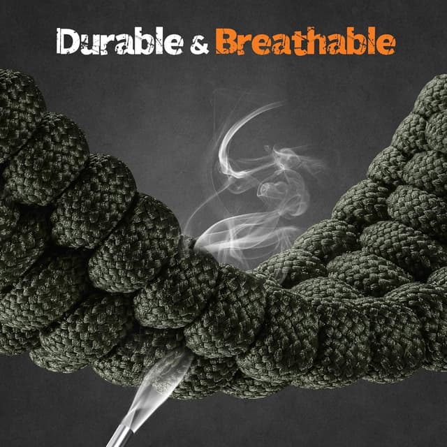 Detalle de Bandletic Nylon Paracord Strap Compatible with Apple Watch Ultra 3/2/1 & 49–42mm models (Green)