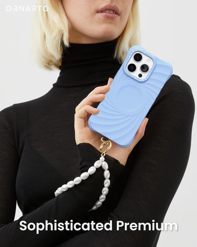 Detalle 2 de ORNARTO Vortuxe iPhone 16 Pro Max Case (6.9") with MagSafe — Sky Whisper Liquid Silicone Cover