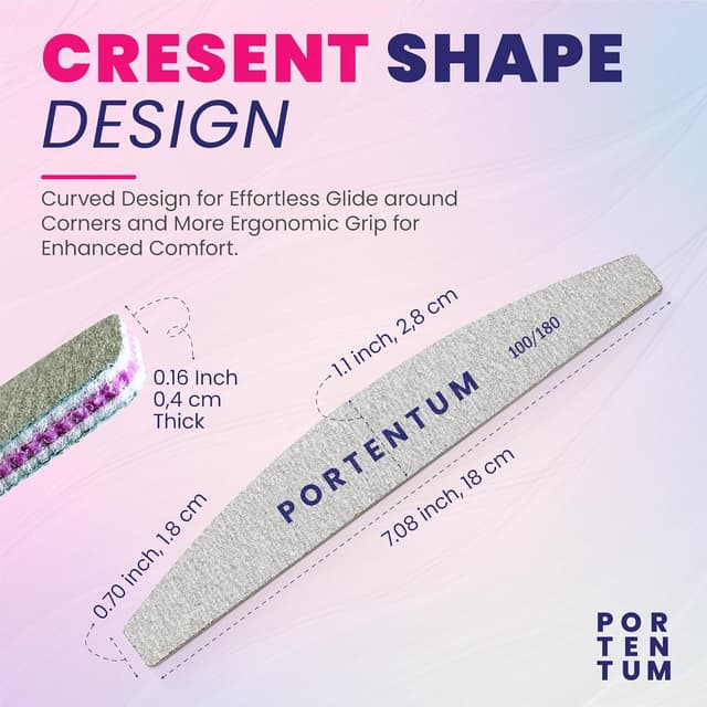 Thumbnail 6 de PORTENTUM Nagelfeile 100/180 (16er Pack) – doppelseitig, trapezförmig, Kern in Lila