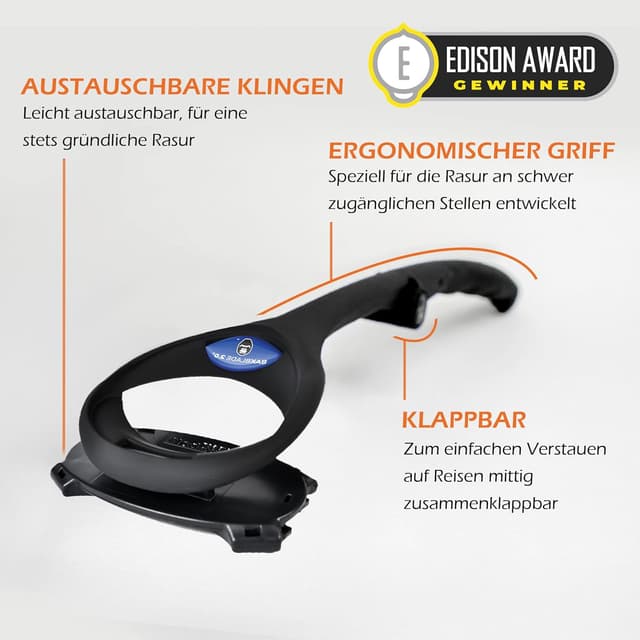 Detalle de BaKblade 2.0 Back Shaver – Rücken- & Körperrasierer für Männer mit 2 Rasierklingen