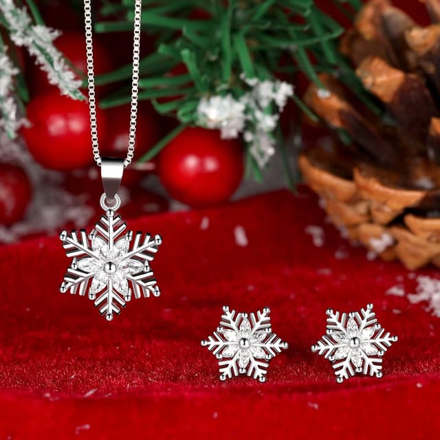 Thumbnail 2 de Deyanse Snowflake Necklace 1.1cm Set