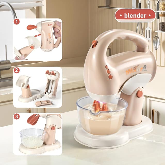 Thumbnail 6 de LOVE LIFE Spielzeug-Kinderküche Zubehör-Set ab 3 Jahren mit Kinder-Kaffeemaschine, Mixer, Toaster & Kinderschürze