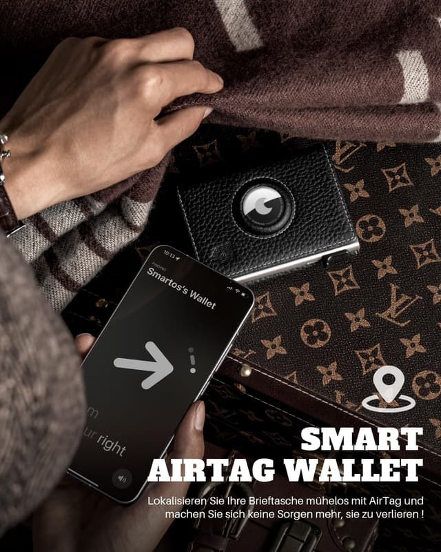 Thumbnail 6 de DODENSHA Pebble Airtag Wallet mit XL Münzfach – Smart Kartenetui für bis zu 10+ Karten, RFID-Schutz, MagSnap, Schwarz/Silber