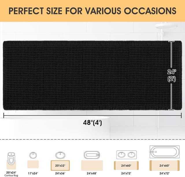 Thumbnail 4 de IM HOME Waffle Bath Mat 4'x2' — bath mat