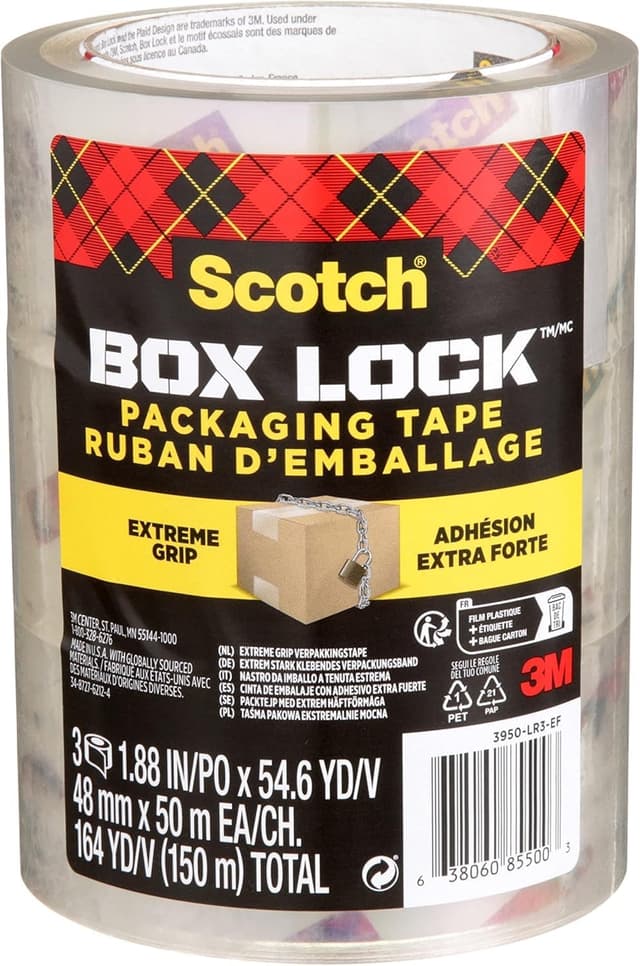 Detalle de Scotch Box Lock 3 rotoli nastro da imballo 48 mm