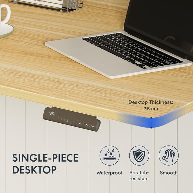 Detalle 2 de FLEXISPOT Scrivania elettrica regolabile in altezza 140×80 cm con doppio motore e gambe telescopiche