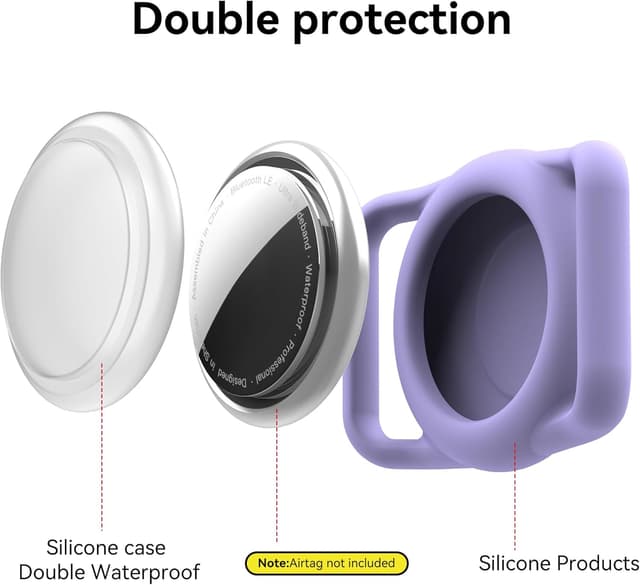 Detalle de Citymore support de collier AirTag pour chien et chat (lot de 2) en silicone étanche