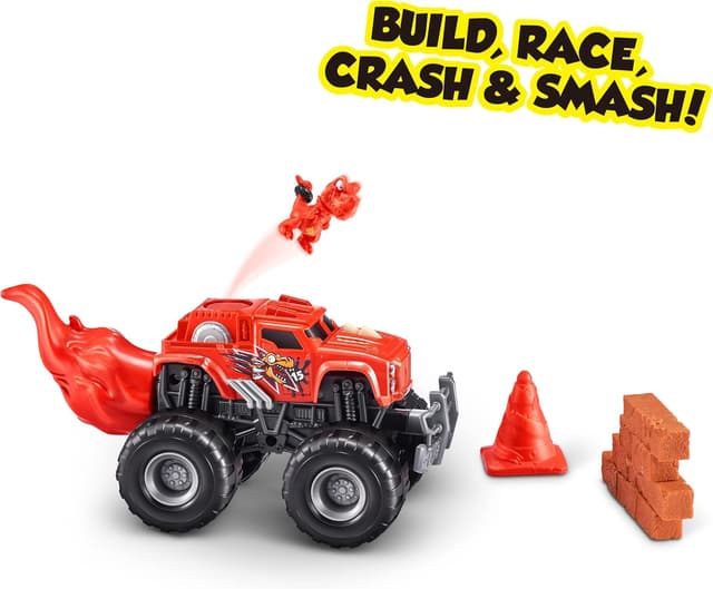 Detalle 2 de ZURU Smashers Monster Truck Surprise Dino Drifter: 25 sorprese con ruote da schiacciare e mini personaggi