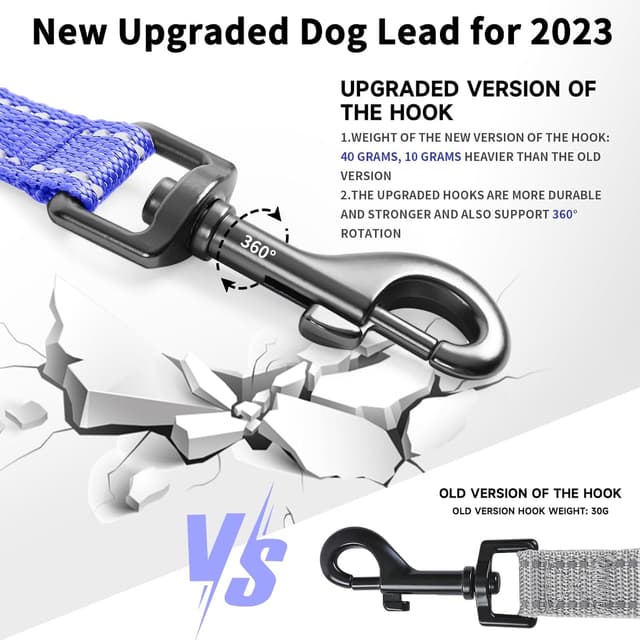 Detalle de COMSLE Long Leads for Dog Training – Extra-long nylon dog training leash with rotating buckle (3m–20m)