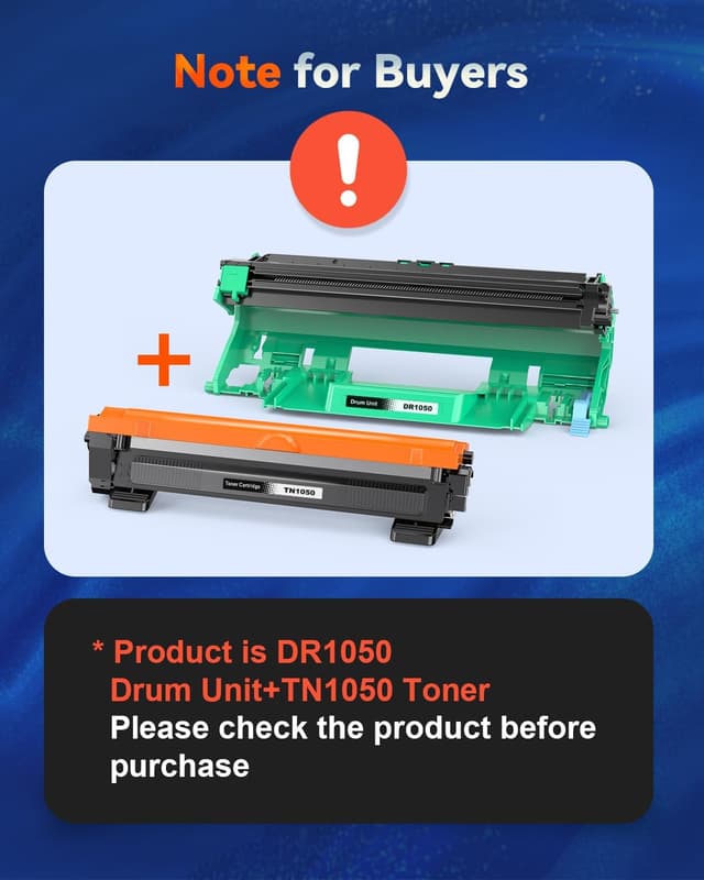 Detalle de Toner TN1050 + Tamburo DR1050 compatibili per Brother: kit 1 toner e 1 tamburo DR1050