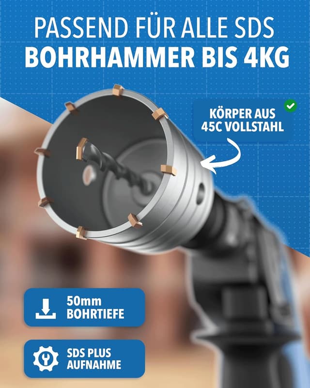 Detalle 2 de Bohrkrone 68mm Steckdosenbohrer đ