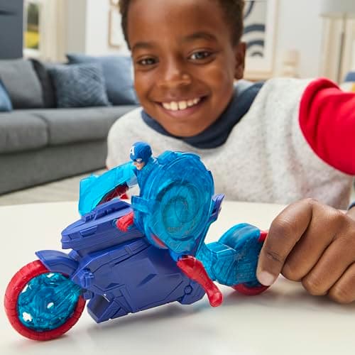 Thumbnail 7 de Marvel Avengers Epic World of Action Moto lanzaescudos del Capitán América