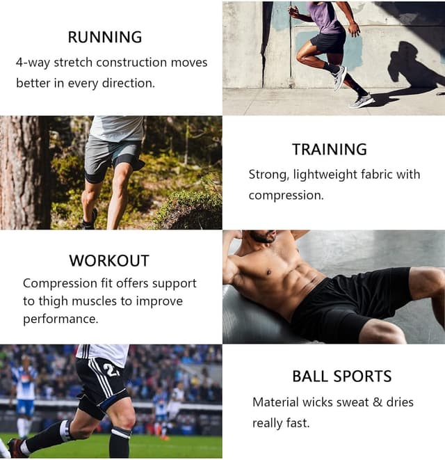 Thumbnail 4 de HOPLYNN Men Running Shorts 2-in-1 Quick Dry