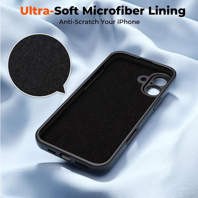 Detalle 1 de SUPFINE Designed for iPhone 16 Plus Case in Premium Liquid Silicone (Black)