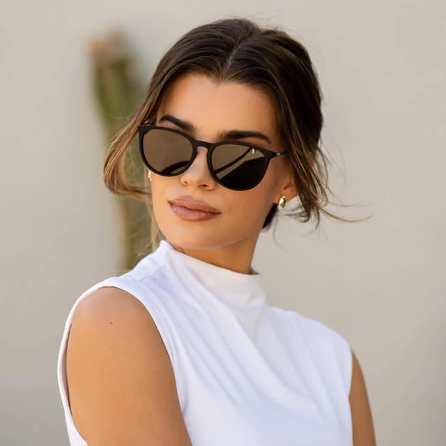 Detalle de WearMe Pro Round Polarized Sunglasses for Women (UV400) — Vintage Retro Style