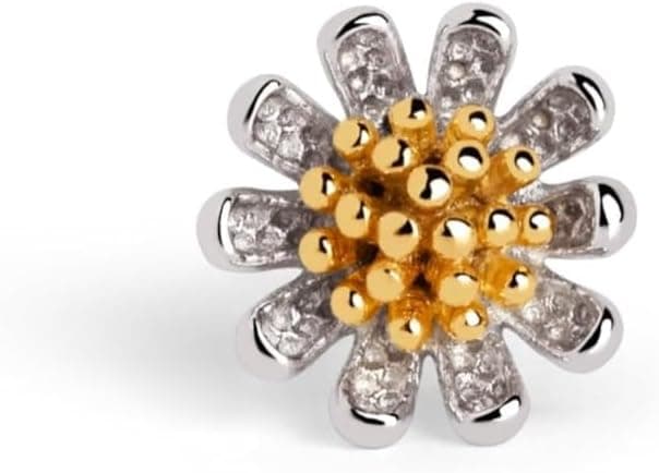 Detalle de SINGULARU Pendiente Suelto Margarita, plata 925 bañada 18Kt 💍