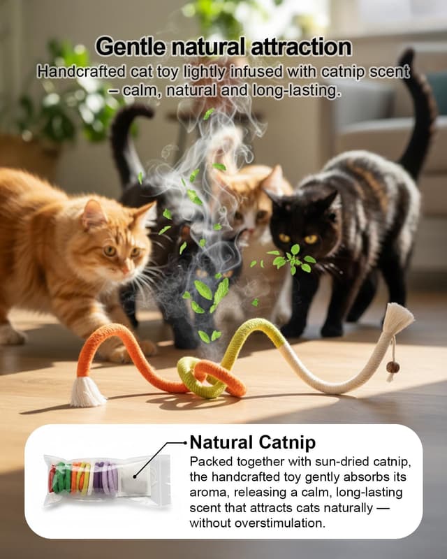 Thumbnail 3 de Natural Catnip Chew Rope Pack of 3 27in