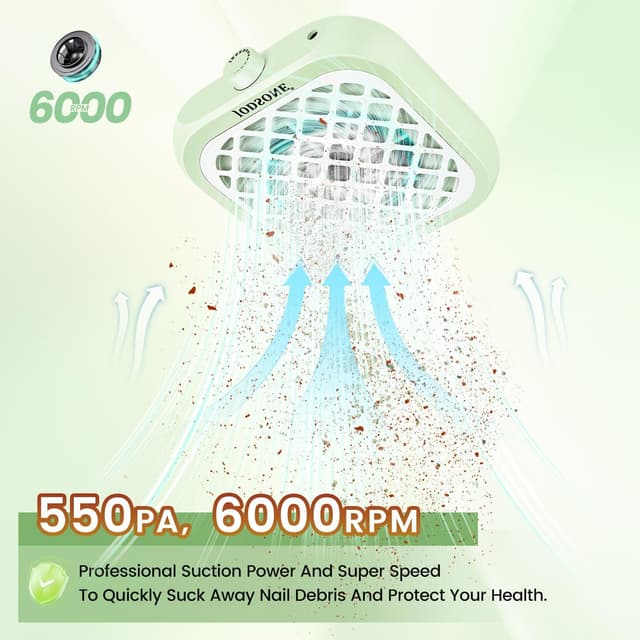 Detalle 2 de JODSONE 6000RPM Mini Nail Dust Collector