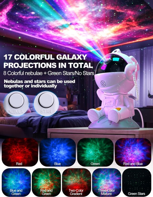 Thumbnail 1 de TOCVEOE Proiettore Stelle Astronauta con 8 modalità 🌌