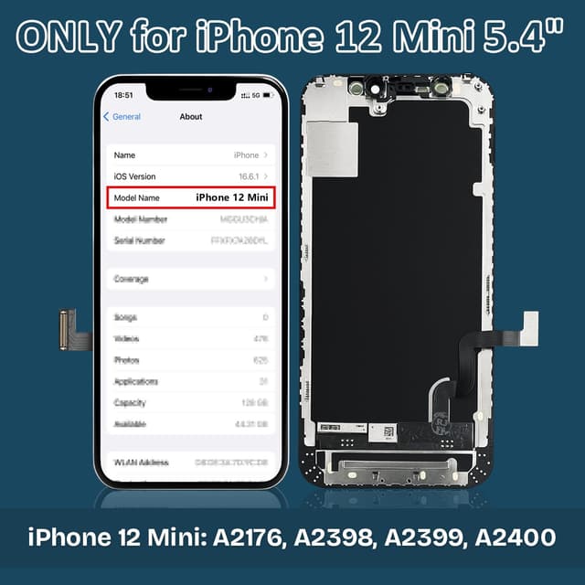 Detalle 2 de GOLDWANGWANG pantalla iPhone 12 Mini 5,4